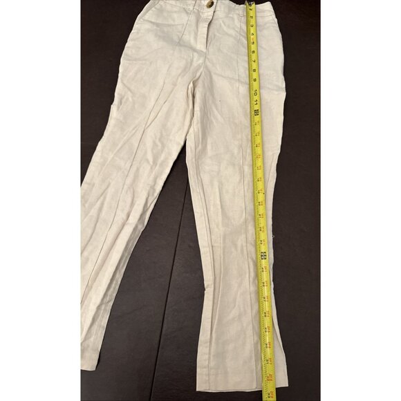 ASOS Design Linen Blend Light Pink High-Waisted Pants UK 2 EU 30 US 00 Petite - Picture 4 of 7